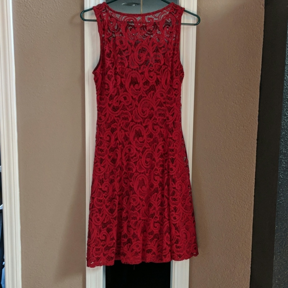 Red lace dress